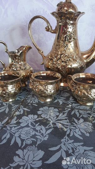 Кофейный сервиз золотая роза