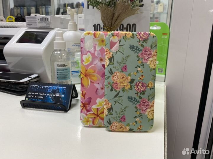 Чехлы Блестки и цветы iPhone XR