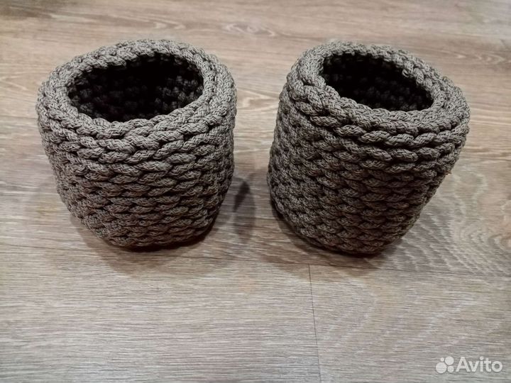 Вязаные корзинки