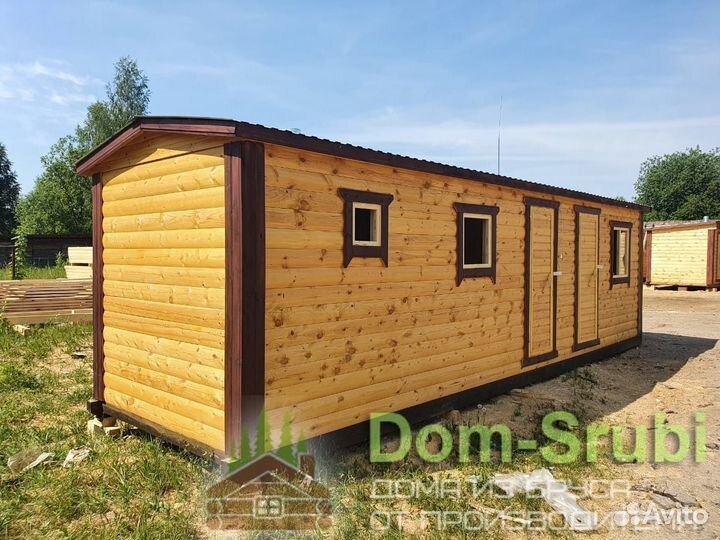 Курлово. Мобильная баня из бруса бм-8 (2.30х8)