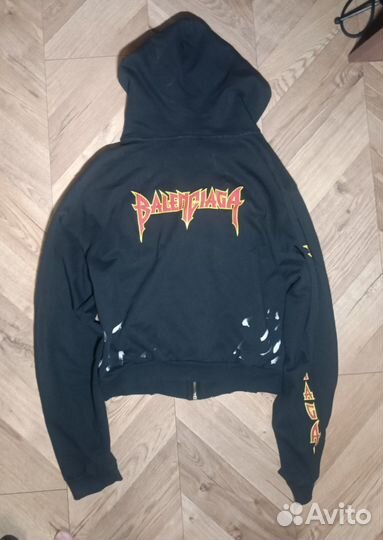 Balenciaga Metal Logo Zip Hoodie