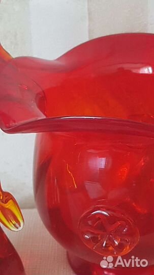 Винтажная ваза цветное стекло СССР