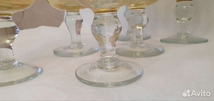 Фужеры/бокалы винтаж медовое стекло