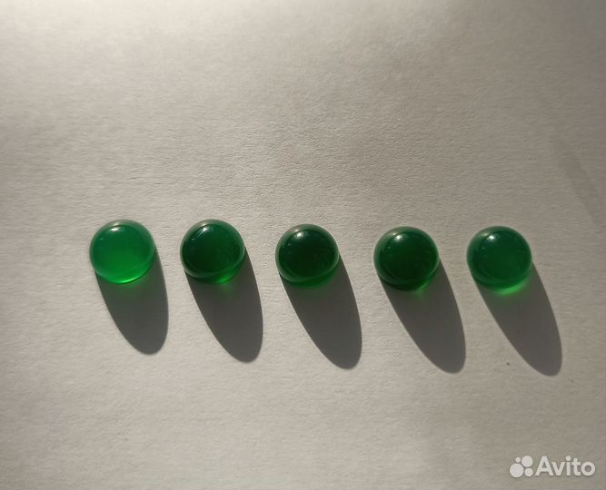 Кабошоны Зелёный агат 10мм