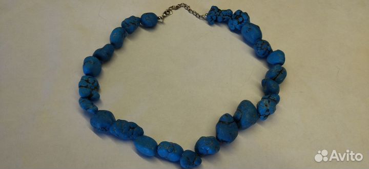 Крупные бусы бирюза. винтаж 50см
