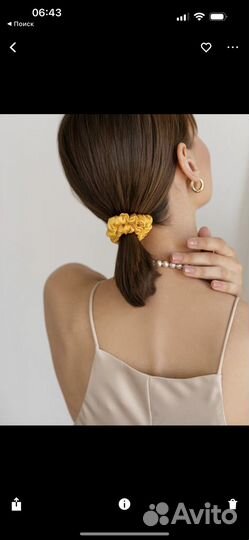 Резинка для волос из натурального шелка