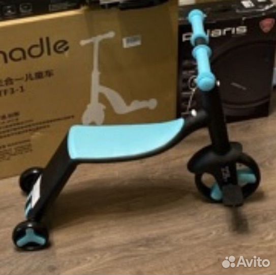 Беговел-самокат-велосипед 3 В 1 nadle голубой