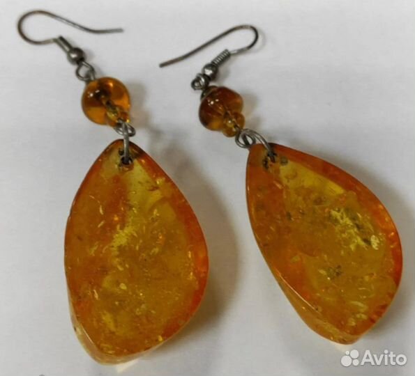 Винтажные серьги/сережки из янтаря. Времён СССР
