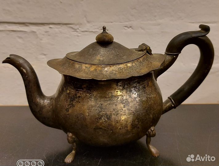 Антиквариат. Серебряный чайник Brook&Son Шотландия