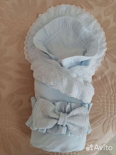 Конверт на выписку муслиновый плед