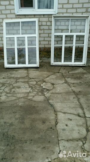 Оконные рамы с коробкой состояние отл. 1м35см на 1