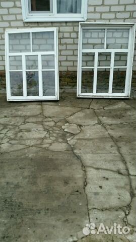 Оконные рамы с коробкой состояние отл. 1м35см на 1