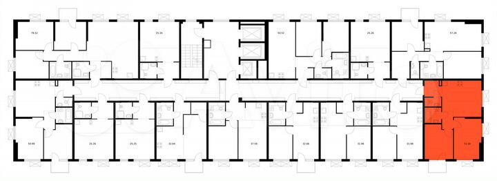 2-к. квартира, 51 м², 9/24 эт.