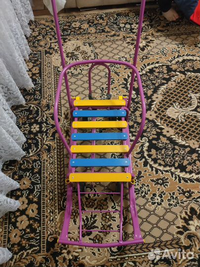 Детские зимние санки С колесиками