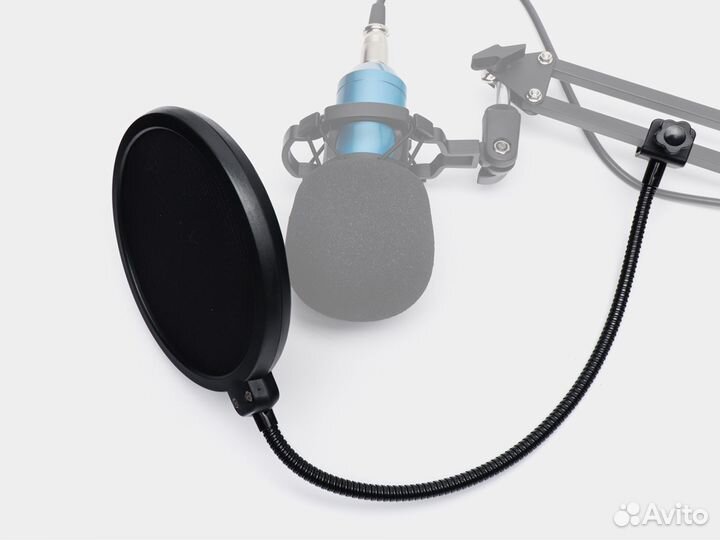 Поп-фильтр для микрофона Двухслойный 135 мм на шее