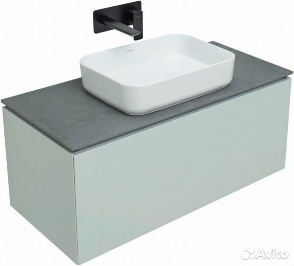 Мебель для ванной Allen Brau Infinity 100 см сплошной фасад светло-серый