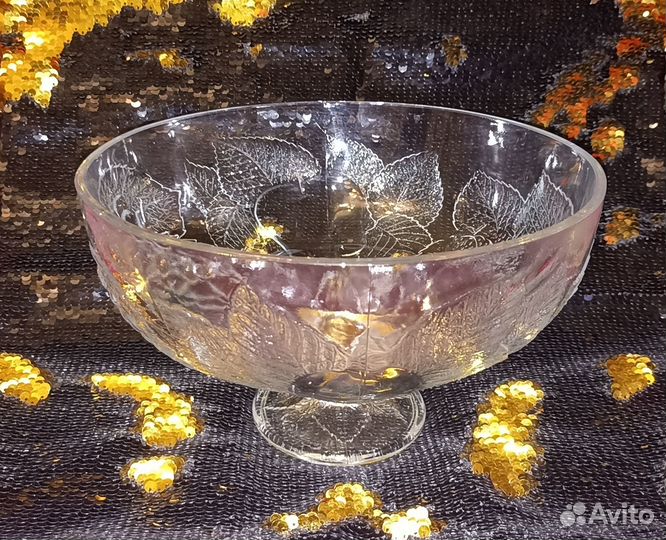 Ваза для фруктов на ножке хрусталь