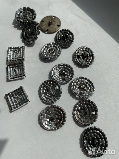 Винтажные пуговицы с кристаллами swarovski