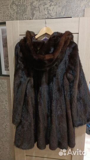 Шуба норковая 48 50 с капюшоном
