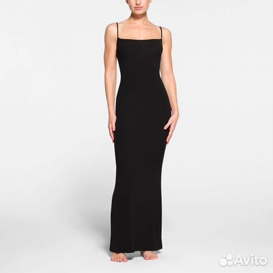 Платье Skims Soft Lounge Long Slip Dress Onyx