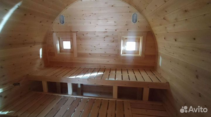 Баня бочка из лиственницы утепленная