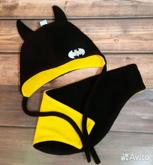 Комплект Бэтмен шапочка и шарф-снуд
