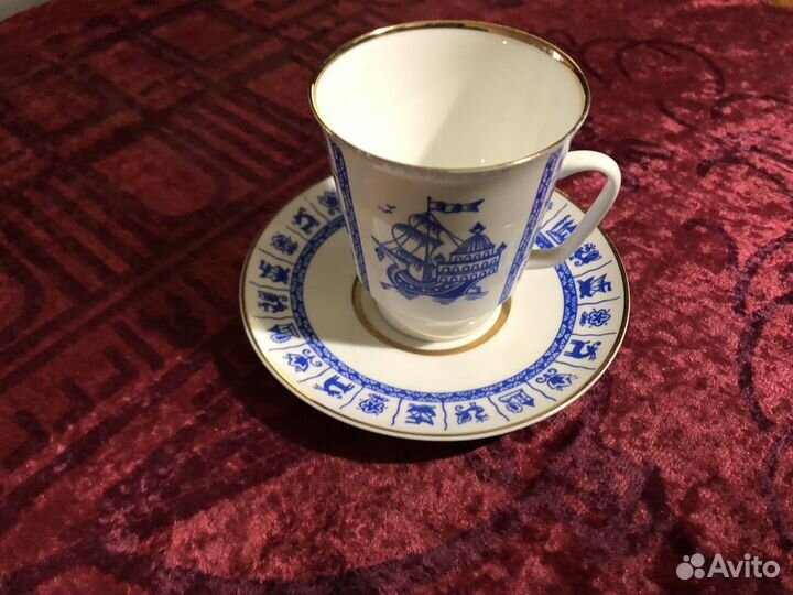 Чашка с блюдцем лфз фарфор