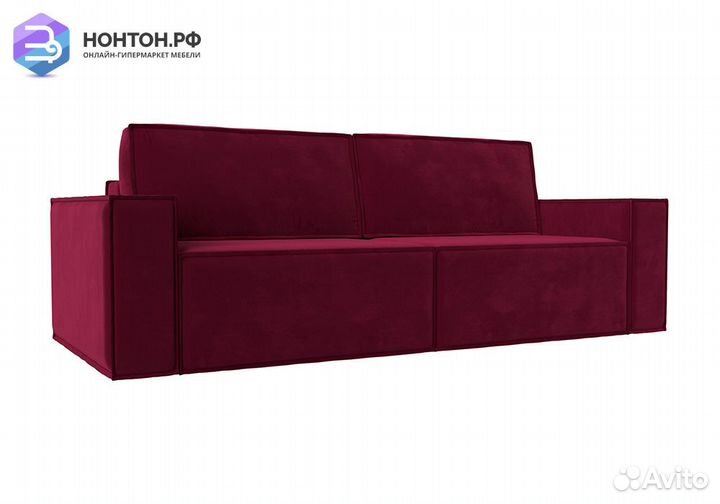 Диван еврокнижка Куба микровельвет бордовый