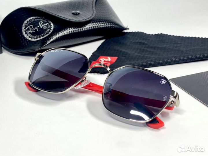 Очки Ray Ban ferrari серебристые