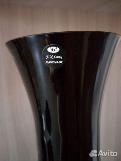 Ваза напольная черное стекло высокая