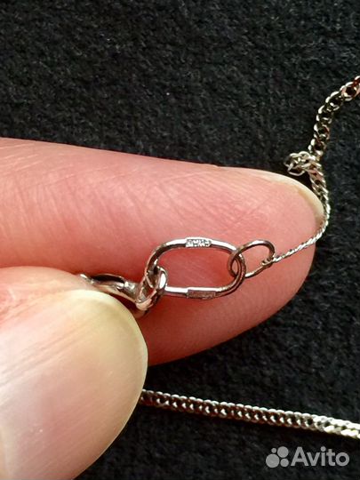 Цепочка с кулоном из чёрных бриллиантов золото 585