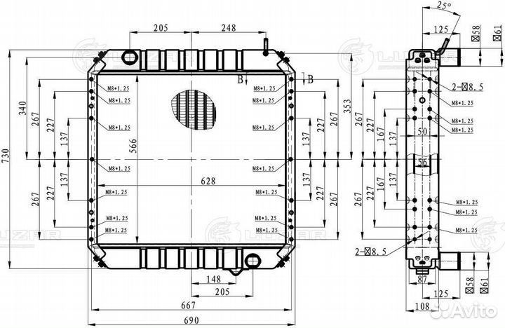 Радиатор охлаждения маз 4371 Зубренок