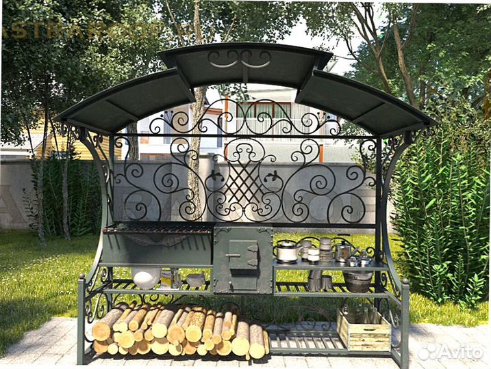Мангал С печкой под казан