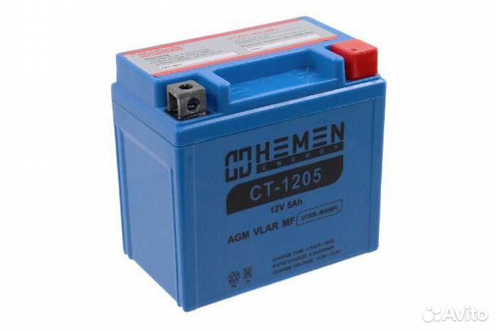 Аккумулятор 12В 5Ач hemen energy CT1205 (UTX5L-BS