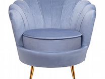 Дизайнерское кресло ракушка голубое Pearl sky
