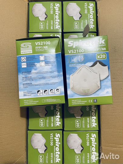 Коробка 200 шт респираторы spirotek авитодоставка