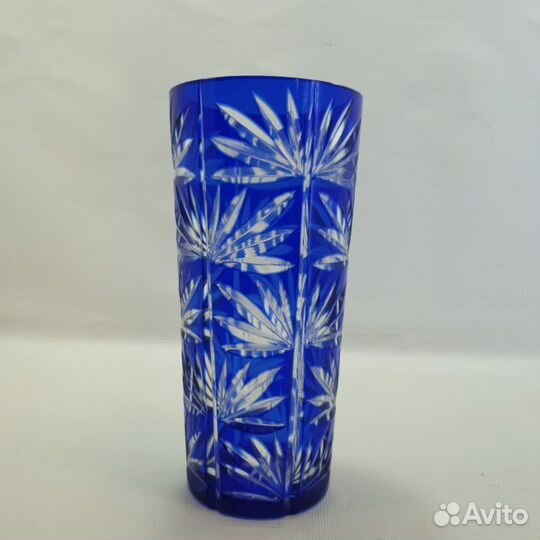 Ваза под цветы. Цветной накладной хрусталь. СССР