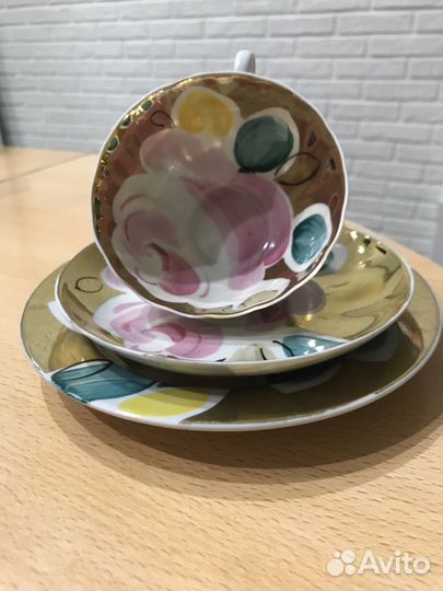 Чайное трио Дулево