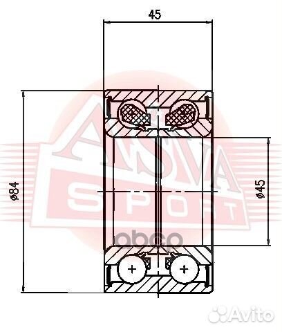 Подшипник ступицы колеса пер (45X84X45) ремк-Т