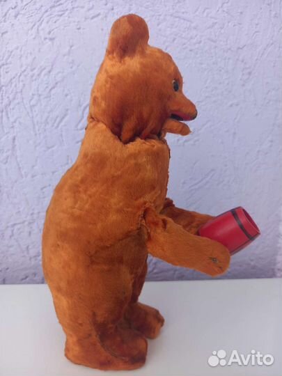 Плюшевый Мишка заводной с ключом СССР