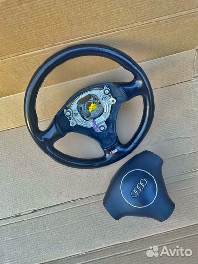 Руль в сборе Audi a4 (b5/b6) s-line синий
