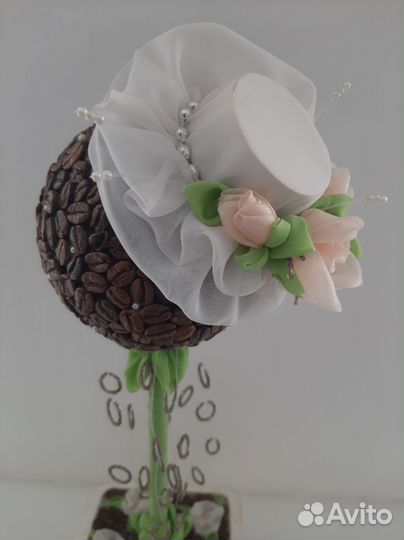 Панно настенное, бамбук СССР, Дерево в горшке