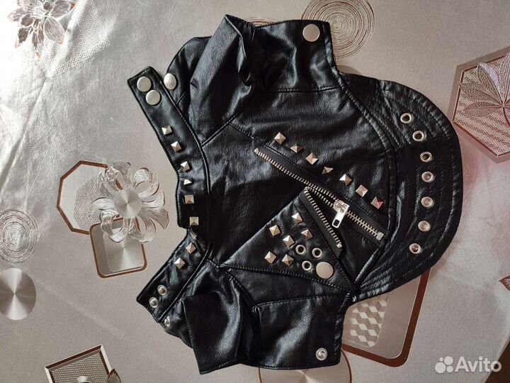 Куртка из эко кожи для кошки, собаки