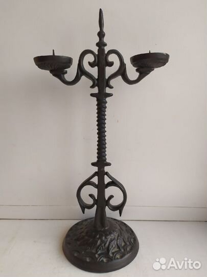 Подсвечник на две свечи Касли, чугун, литье