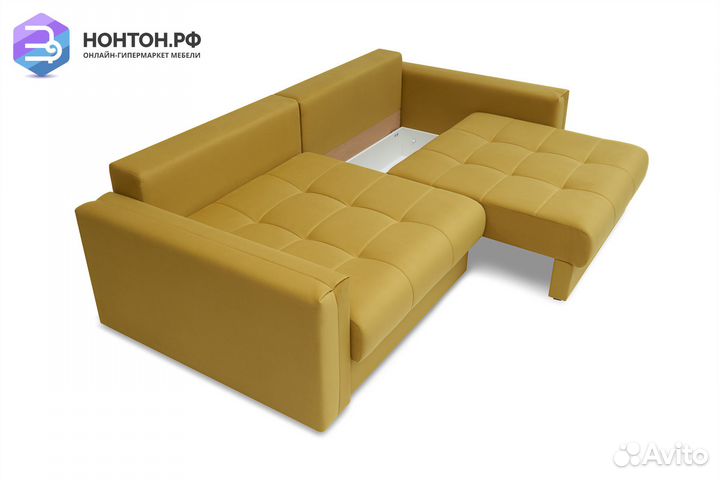Диван тик-так Монарх горчичный