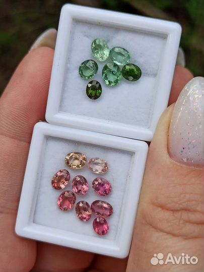 Природный турмалин разные цвета