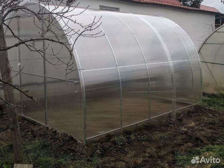 Теплица усиленная поликарбонат грядки, рассрочка