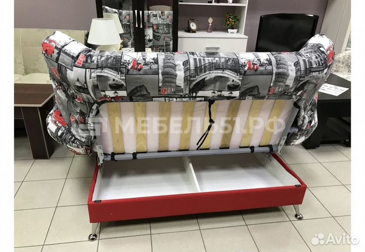 Диван-кровать клик-кляк Казанова красно-серый