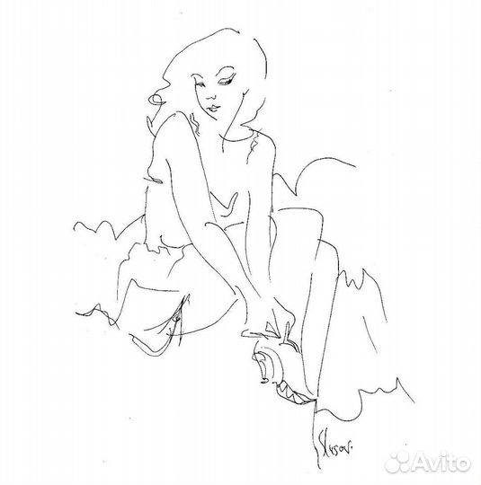 Интерьерная картина лайнворк линейный рисунок