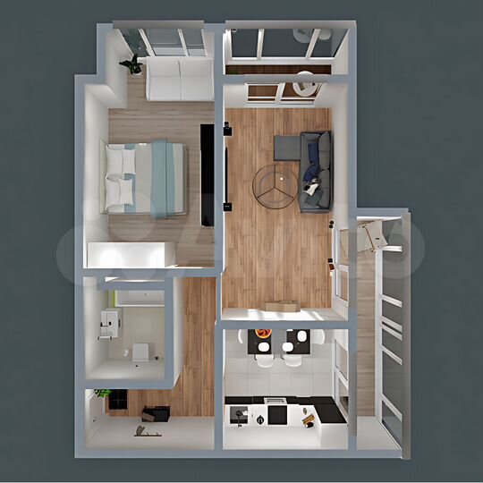 2-к. квартира, 61,6 м², 5/10 эт.